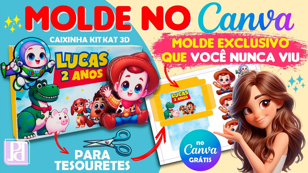 Canva MOLDE QUE VOCÊ NUNCA VIU DIFERENCIADO, EXCLUSIVO Caixa KitKat [DICAS TESOURETES] Passo a Passo