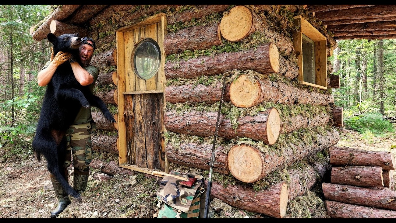 Uninvited Guest Becomes DINNER (at the Survival Log Cabin!)