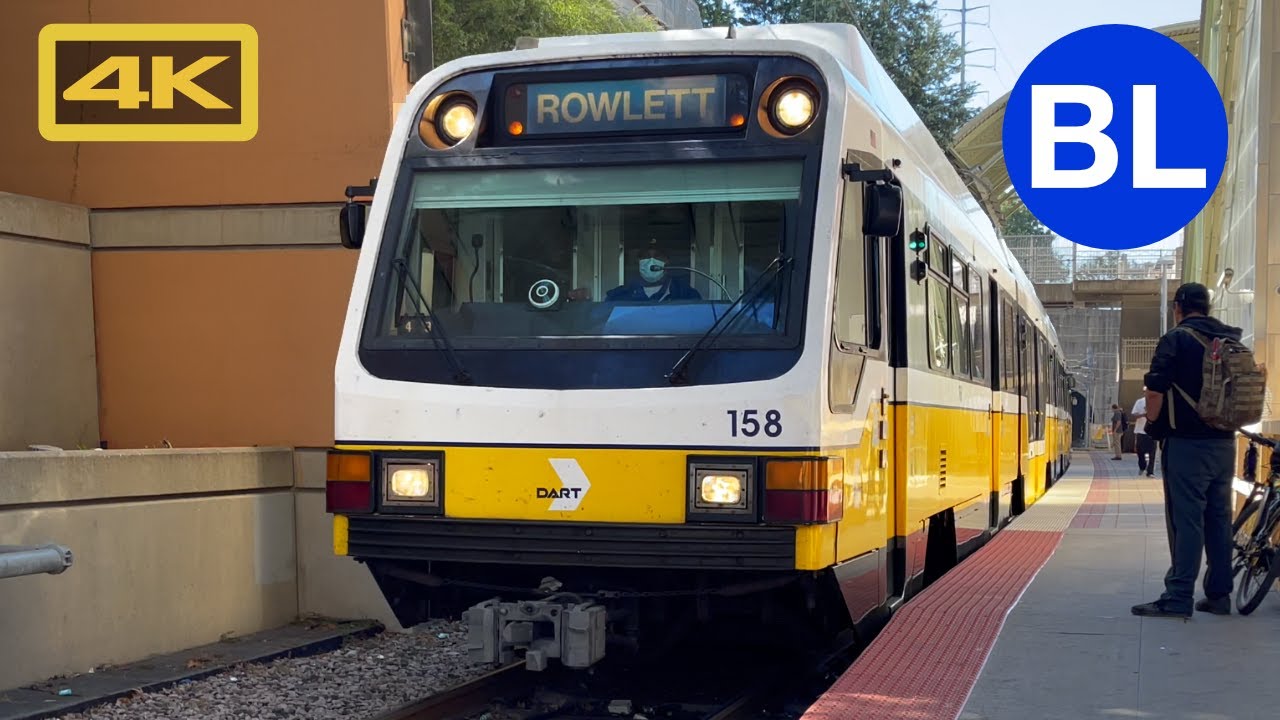 Riding DART Rail Blue Line, SMU/Mockingbird Station to Downtown Rowlett Station, 4K Train Ride