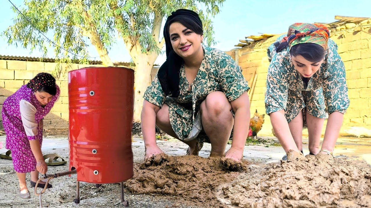 Village Life in Iran | Incredible Oil Barrel Oven Build & First Homemade Pizza
