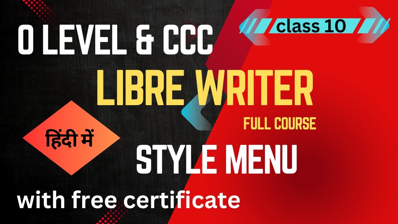 libre office writer style menu #class10 #stylemenu