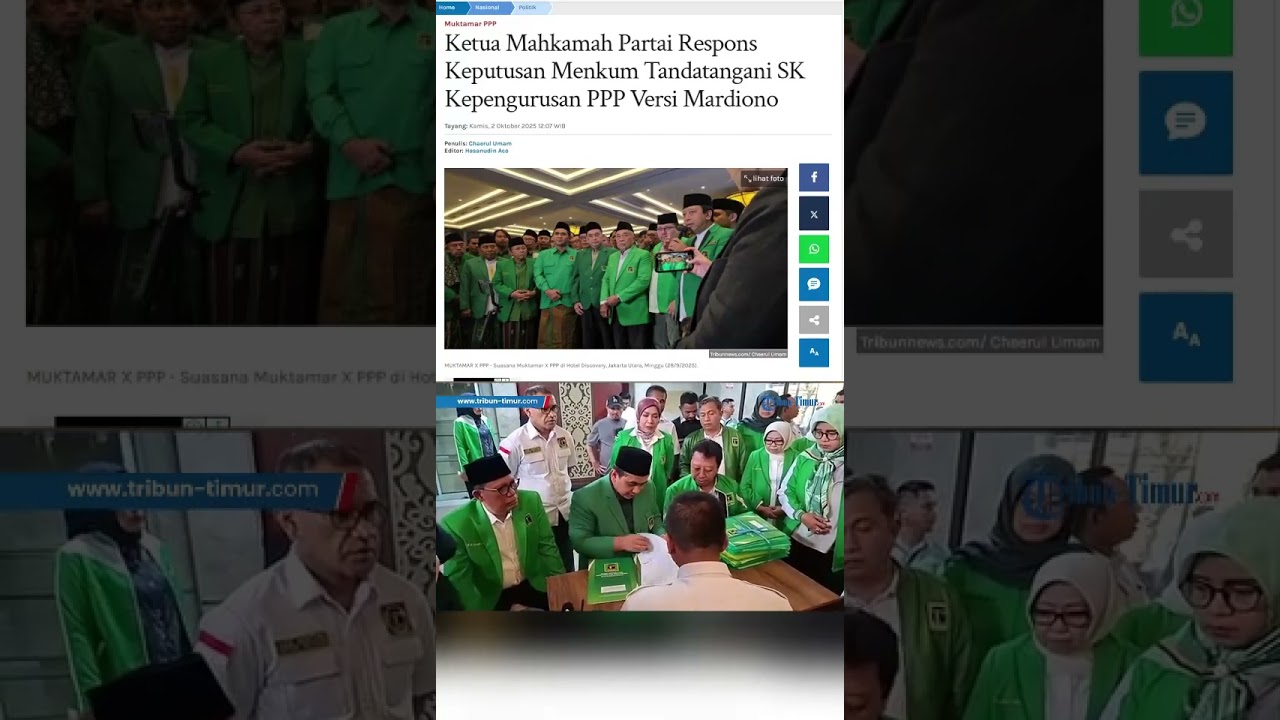 🔴 Kubu Agus Dapat Bantuan, Mahkamah PPP Kritik Menteri Prabowo Teken SK Kepengurusan Mardiono