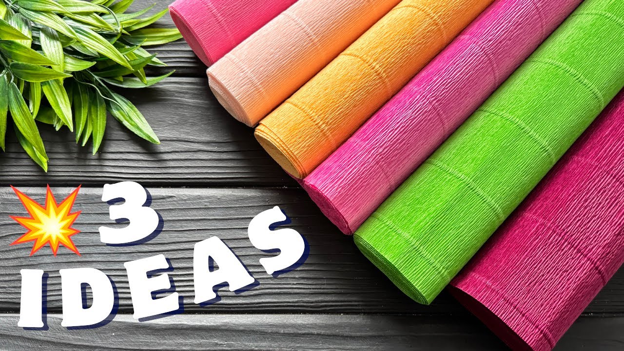 3 IDEAS💥Crepe Paper Decoration Ideas Crepe Paper Flowers