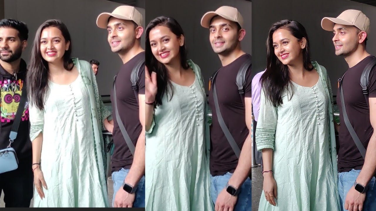 Tejasswi Prakash With Brother With Friend She Came To Receive  at Mumbai Airport 🥺😱 Brother Sister 🥺
