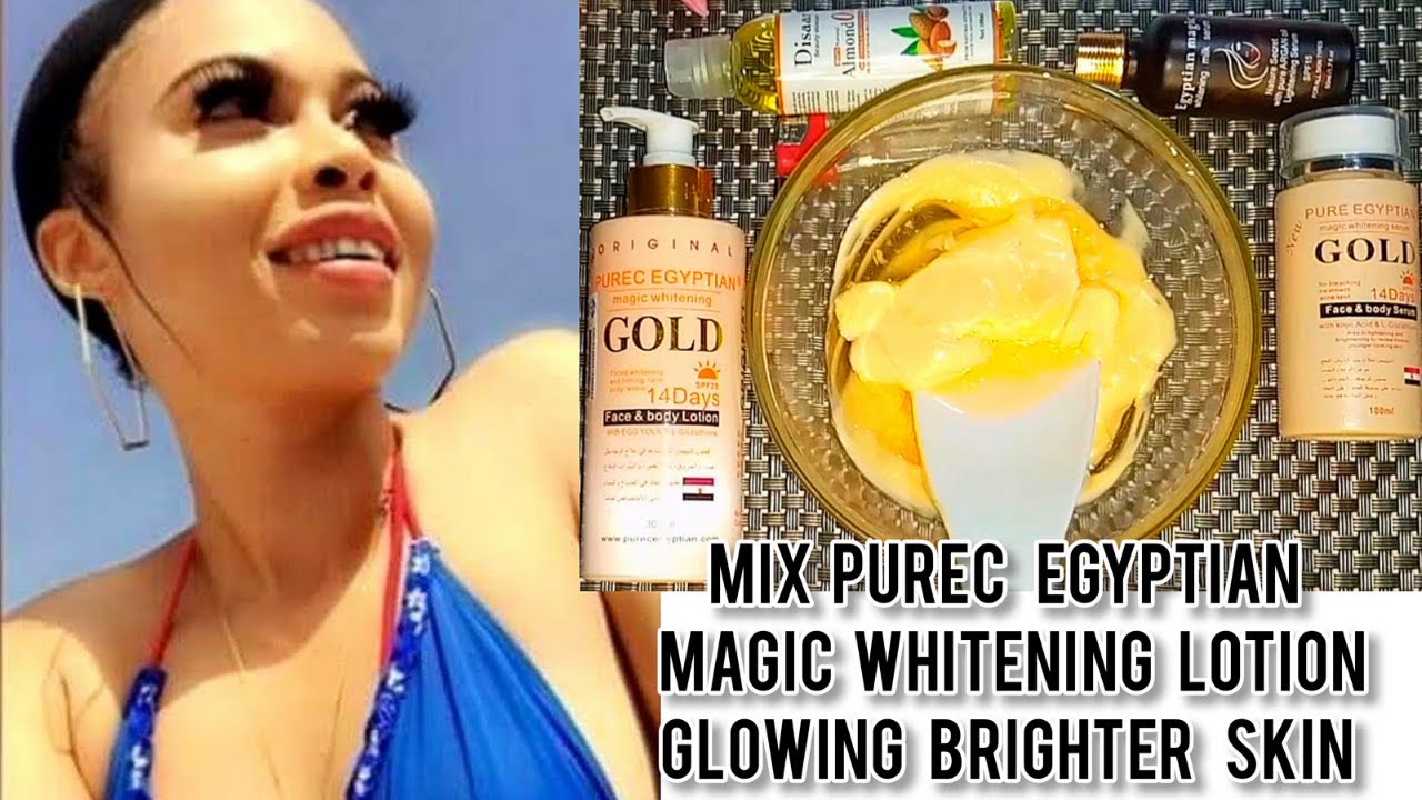 Mix Purec Egyptian magic whitening Face & Body Lotion Get A Glowing Brighter Skin#purecegyptian