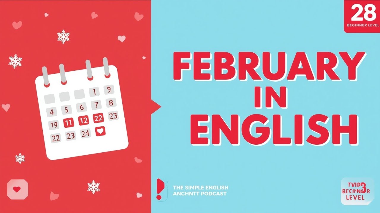 Talking About FEBRUARY in English | Easy English Podcast for Beginners | Learn English A1-A2