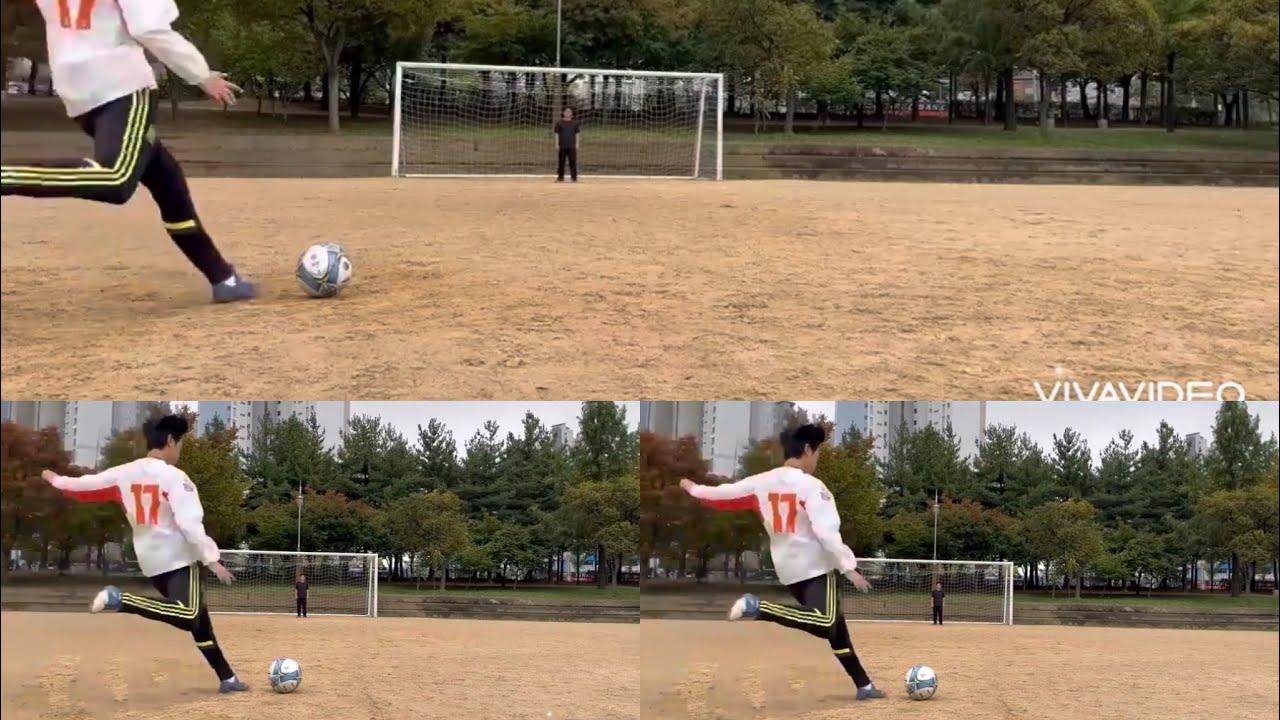 A good free kick and well-executed free kick 잘 찬 프리킥과 조금 잘 찬 프리킥#soccer(인스타그램아이디 Instagram ilhwan.s)
