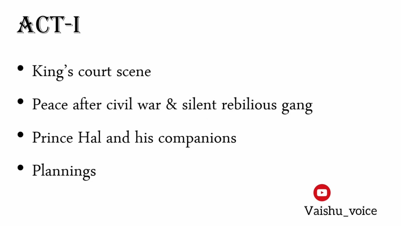 Henry IV part 1 Act wise summary in Tamil||UG English literature||Shakespeare||Bharadhiar University
