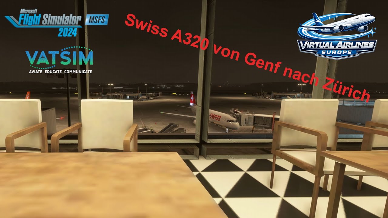 MSFS2024 Swiss A320 online Flug von Genf nach Zürich