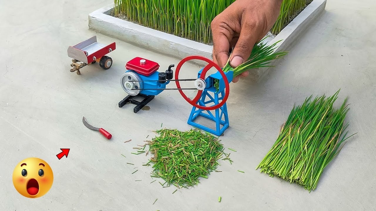 diy tractor chaff cutter machine science project | Vill Crafts