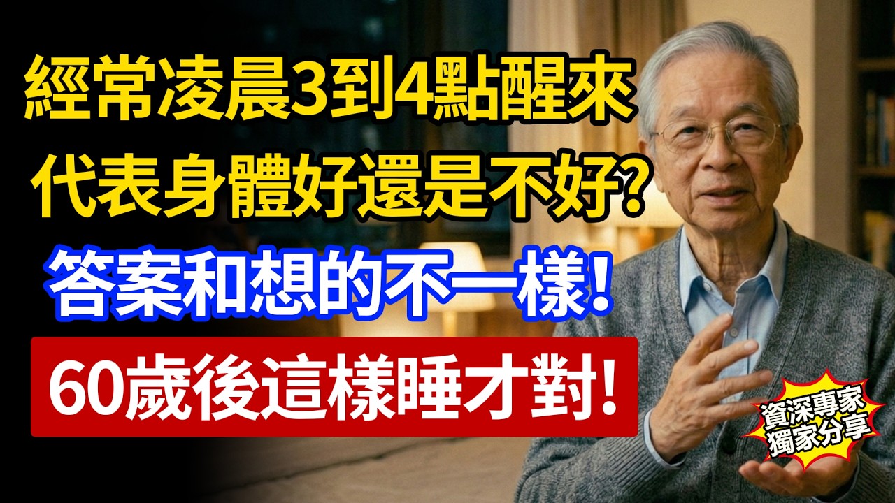 經常凌晨3、4點醒來，身體是好還是不好？答案和很多人想的不一樣！60歲後的睡眠問題一次說清