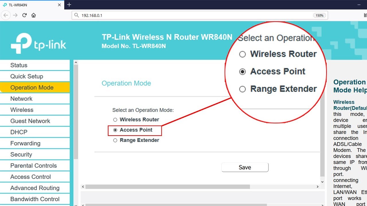 Setup ACCESS POINT mode on TP-LINK TL-WR840N | NETVN