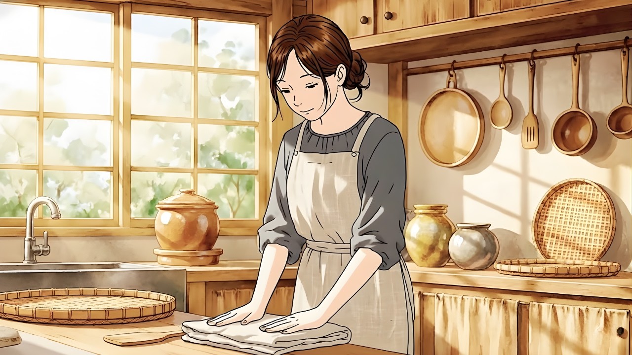 A Quiet Morning in Japan Preparing a Traditional Breakfast Healing Soundscape  朝の料理 癒しのジブリ風