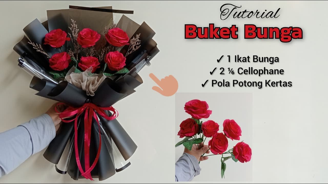 Cara Membuat Buket Bunga Mawar Untuk Pemula | Flower Bouquet Tutorial