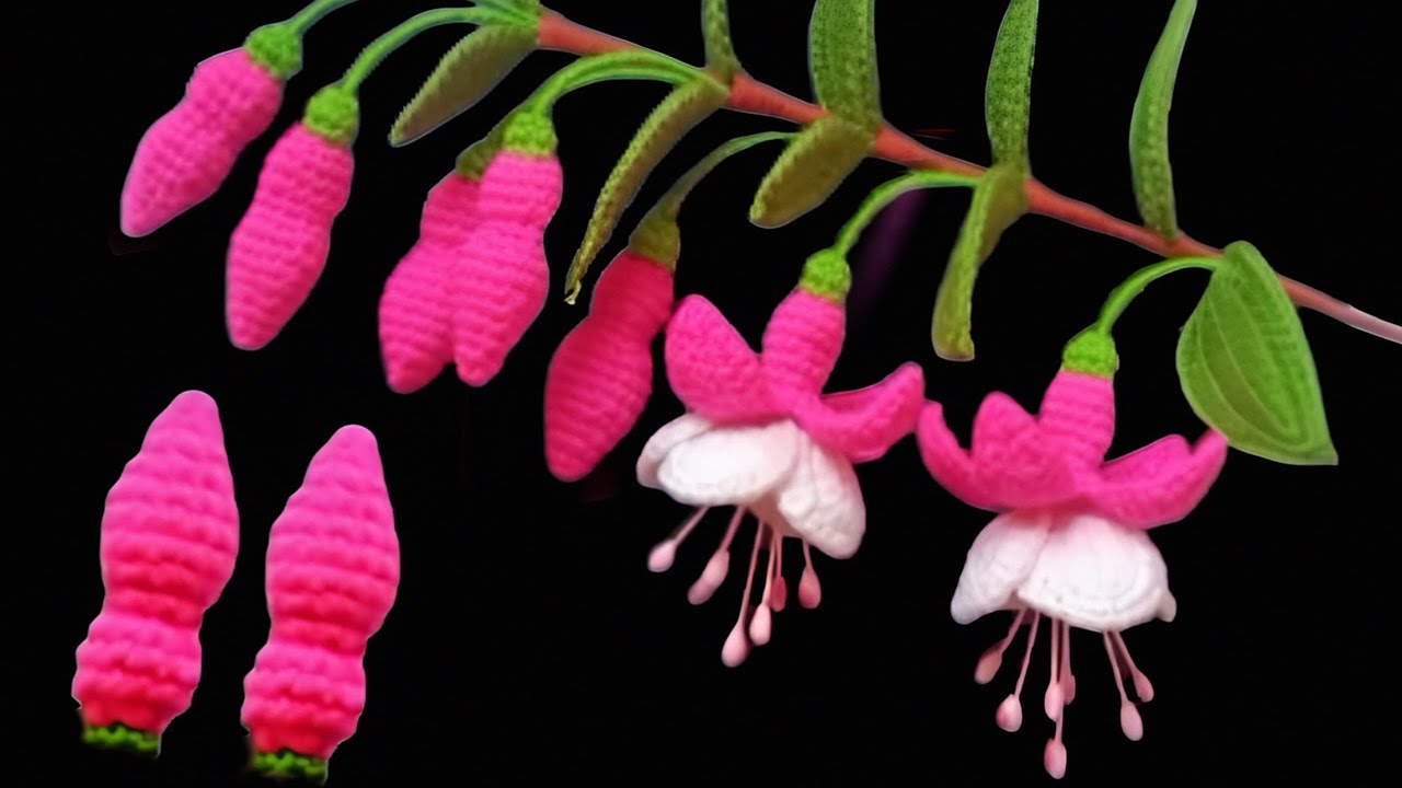 How to Crochet a Fuchsia Flower Bud (Part 3) 🧵 | Quick & Easy Crochet Tutorial!