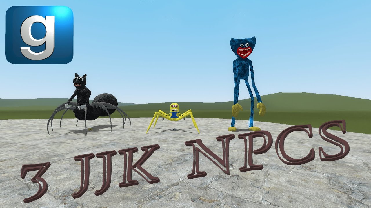 **NEW** THREE GMod Trevor Henderson JustJoeKing FanMade Creatures!!!: Spider Cat and Minion and Hug!