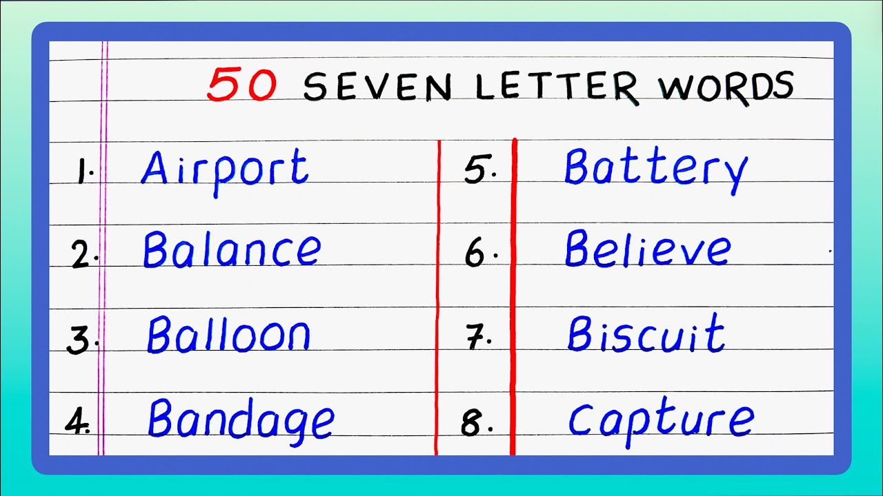 50 Seven Letter Words | Seven Letter Words in English | Updated Video