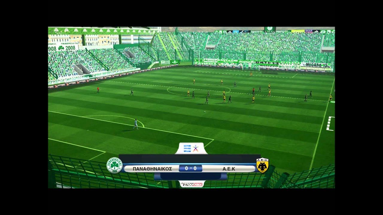 Panathinaikos vs A.E.K (Stadium Apostolos Nikolaidis - Leoforos) [PES 2013] ProGamerZ Ultimate Patch