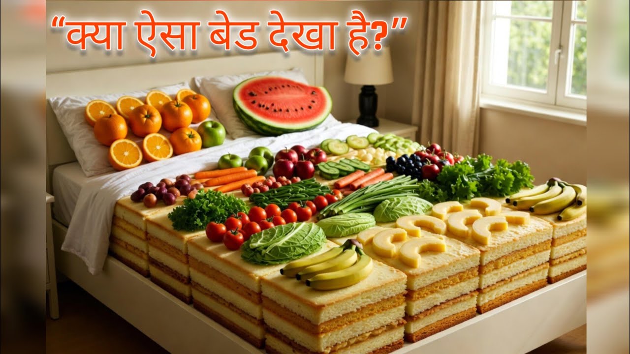 क्या आप ऐसे Bed पर सो पाएंगे? 😲 Food Bed ASMR Experiment