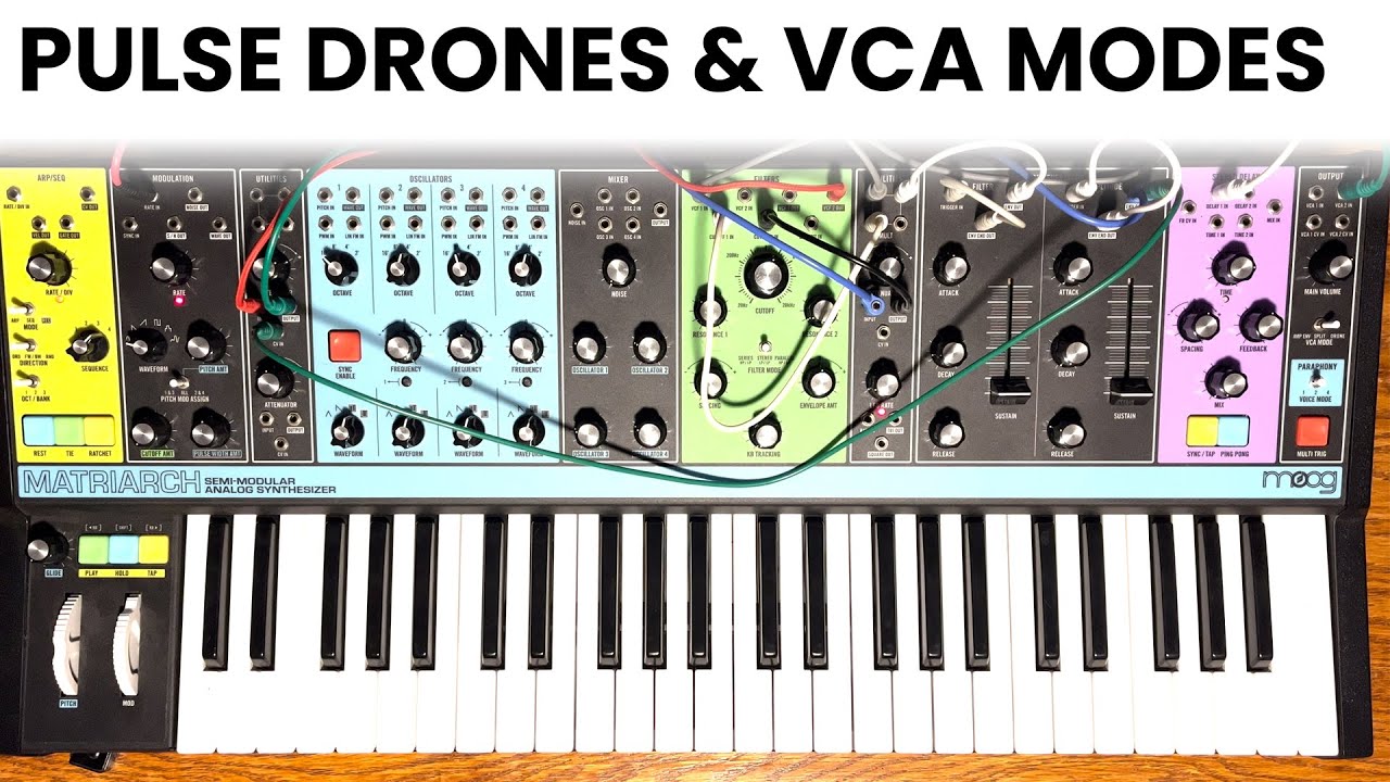 Импульсы, дроны и режимы VCA на Moog Matriarch