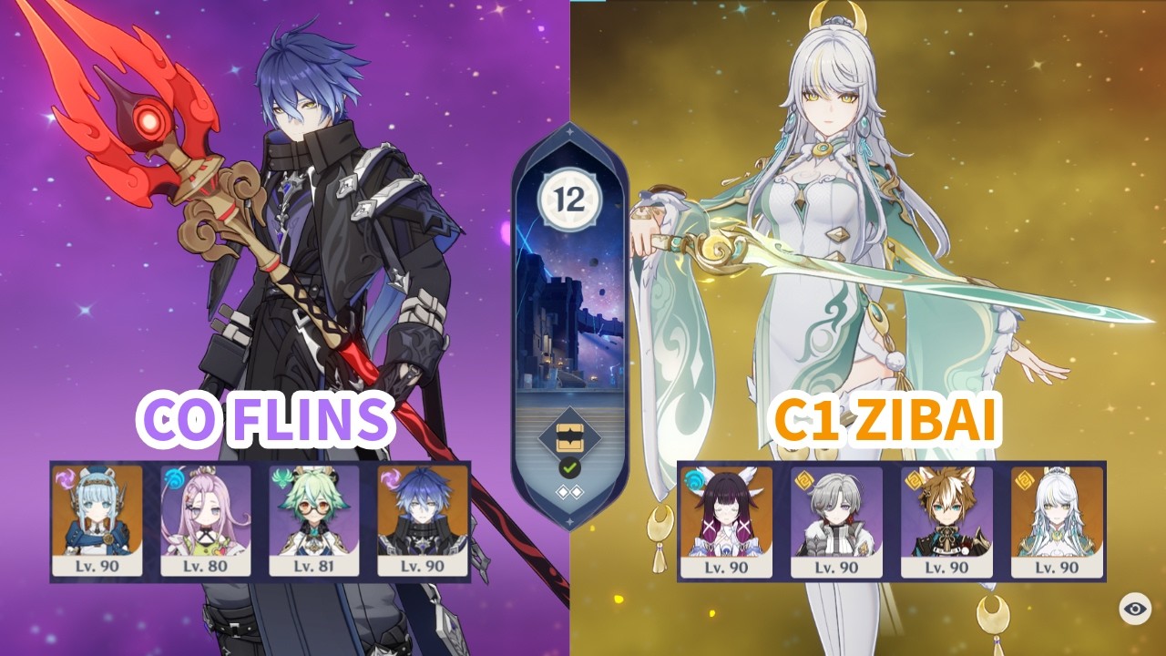 C0 Flins & C1 Zibai | Spiral Abyss Luna 4 | Genshin Impact