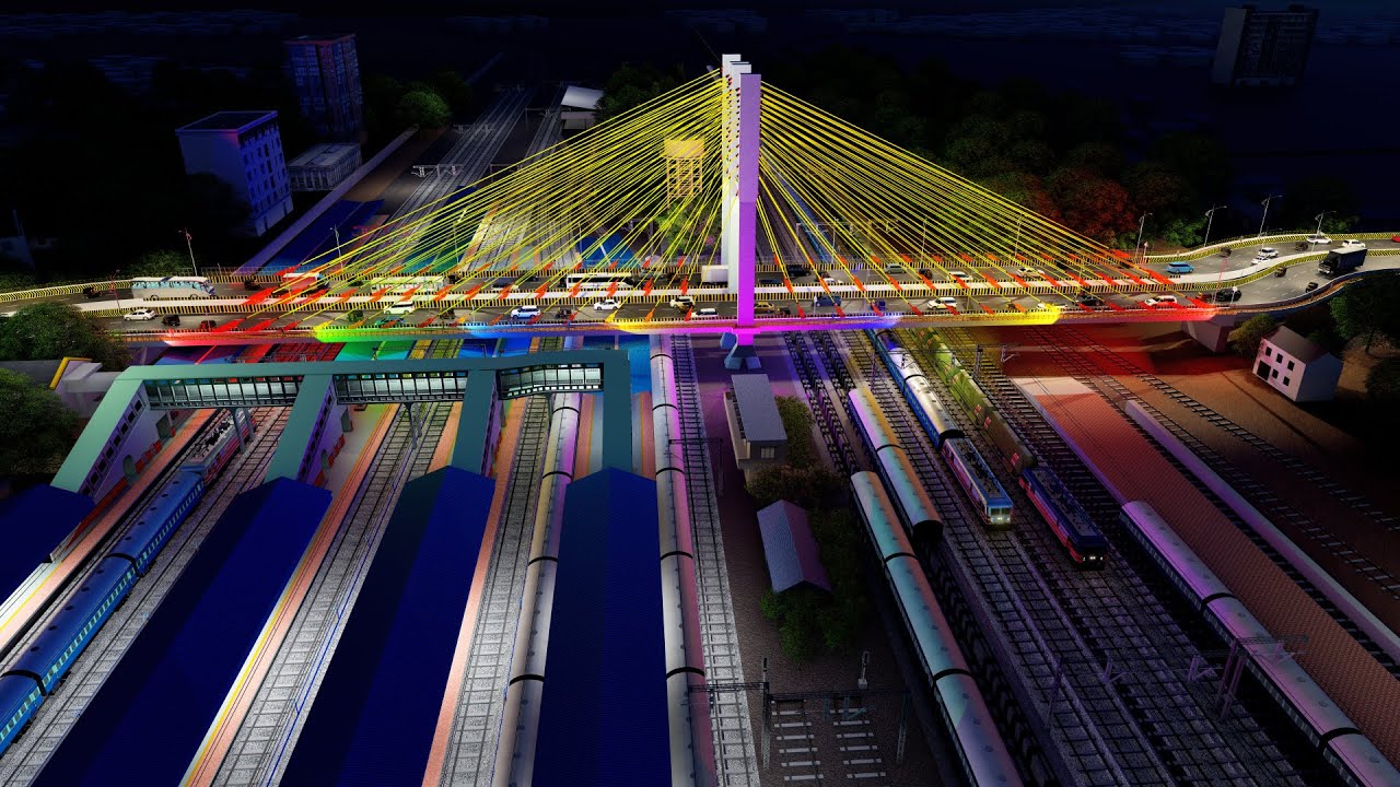 Ram Jhula Cable Styed Bridge, Nagpur, Maharashtra, India.