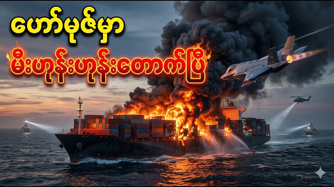 ကုန်တင်သင်္ဘောတွေ မီးလောင်နေပြီ! ရေလက်ကြားကို ပိတ်ဆို့လိုက်တဲ့ အီရန်ရဲ့ နောက်ဆုံးဗျူဟာ