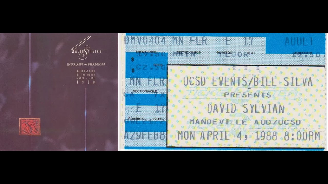 David Sylvian 1988 04 04 Mandeville Auditorium, San Diego, CA (audience)