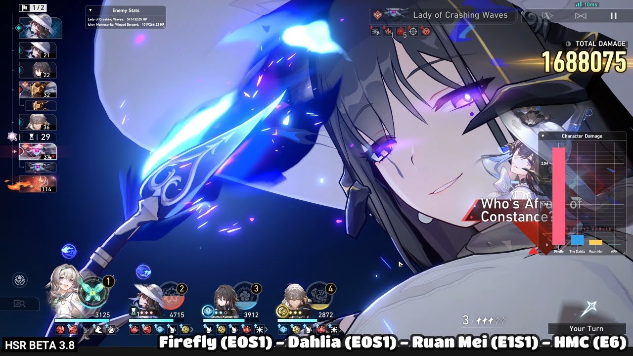 NO FUGUE! The Dahlia (E0S1), Firefly (E0S1), HMC (E6), Ruan Mei (E1S1) vs Dark Sam | NEW MOC 12