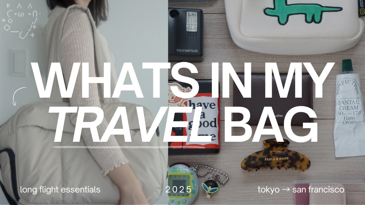 whats in my travel bag | must-have long flight essentials ✈️