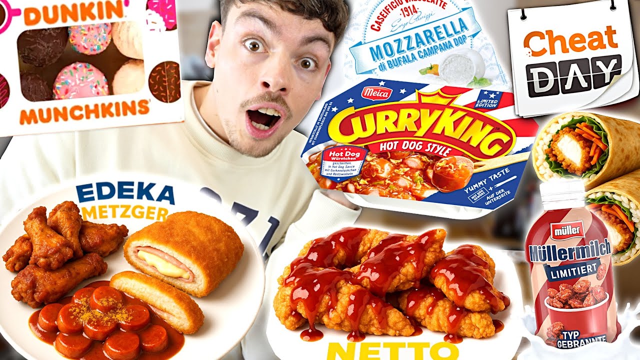 Ich esse 1 TAG ALLES AUSM SUPERMARKT WORAUF ich LUST HABE, nachdem ich 1 Woche KAUM GEGESSEN HABE 🤯