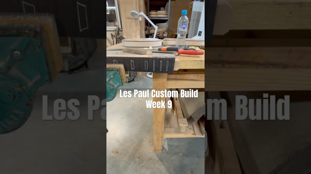 Les Paul Custom Build Week 9. Frets are in! #woodworking #luthier #woodwork #guitarbuilding