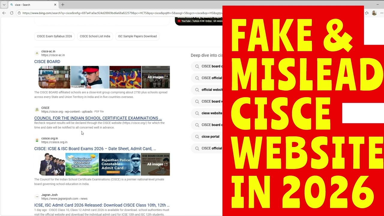 Fake CISCE 2026 Websites: Major Misleading in ICSE/ISC 2026 Board Exams 🚫,Wrong CISCE Websites 2026