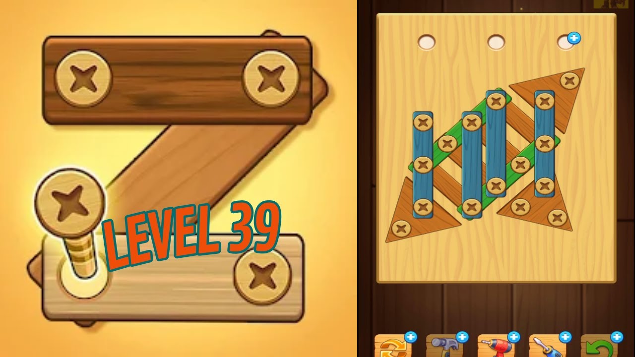 🏅 SCREW PUZZLE: Wood Nut & Bolt 🤪 Level 39 🧩 Gameplay Walkthrough