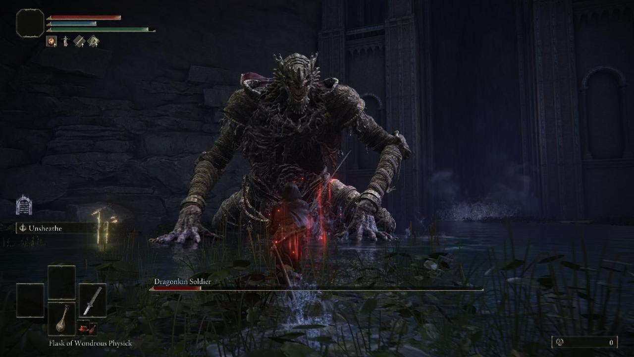 RL1 Dragonkin Soldier in Siofra River ( no hit, solo) Uchigatana