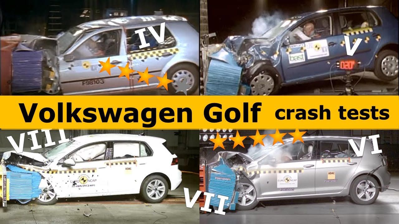 Volkswagen Golf Crash Test (Mk4 Mk5 Mk6 Mk7 Mk8) Euro NCAP