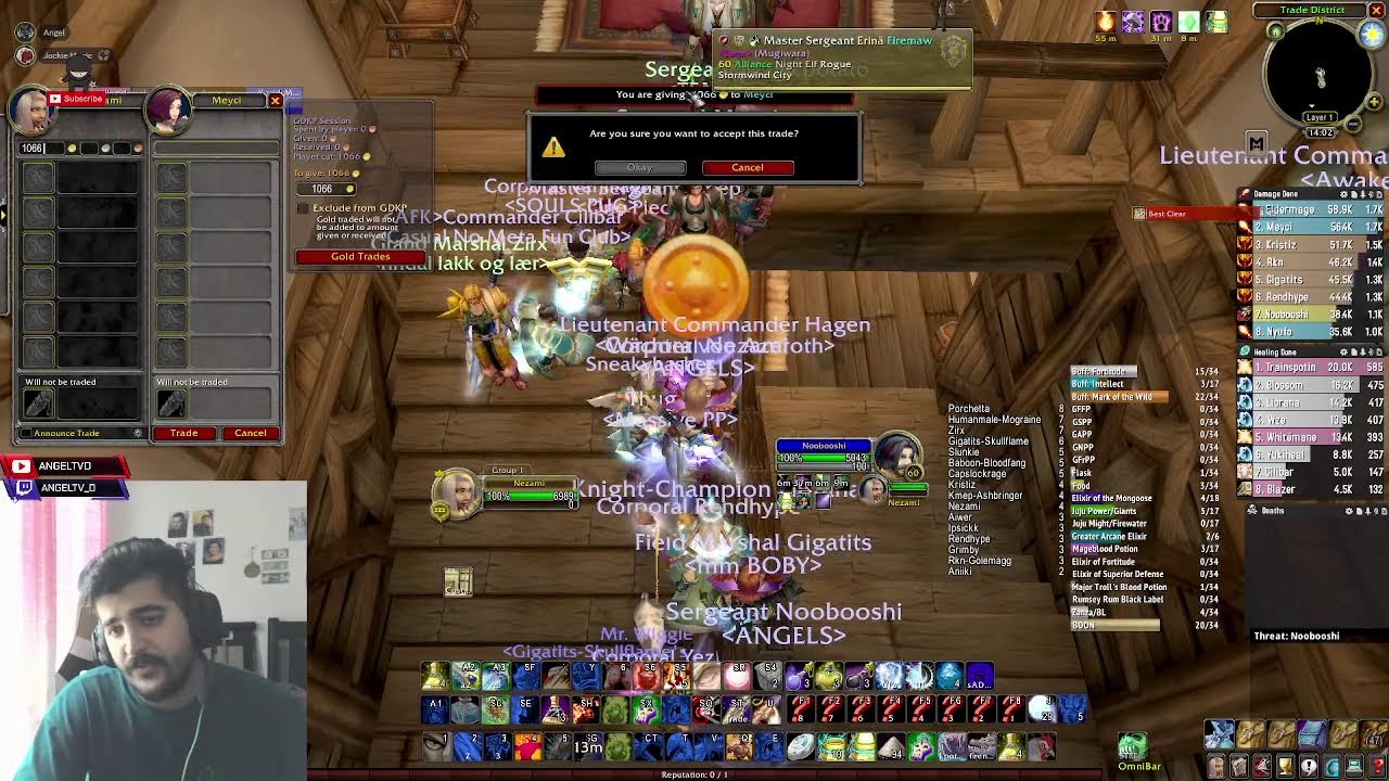 WOW Classic 40 man raid - main tank / Raid Leader POV