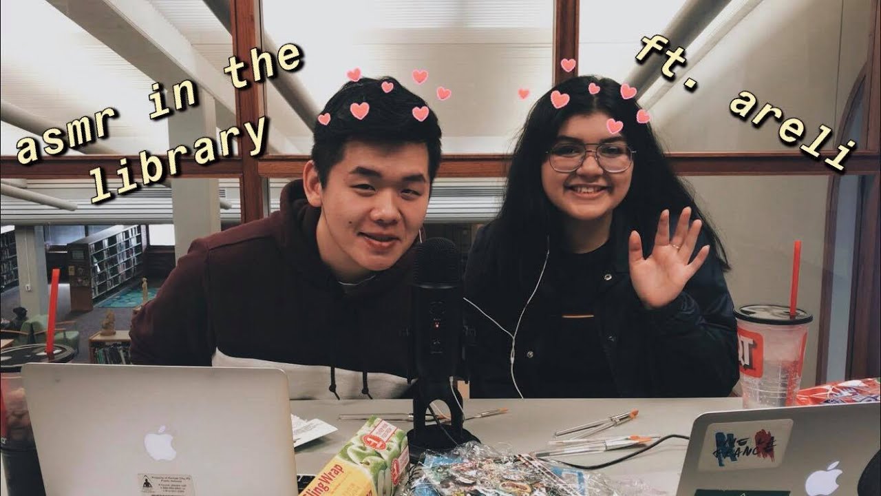 library asmr | TAPPING AND SARAN WRAP ft. areli