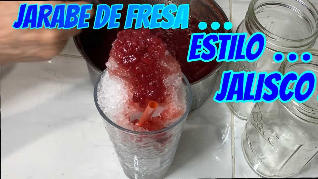 JARABE miel TRADICIONAL DE FRESA para RASPADOS ESTILO GUADALAJARA... sin cmc o maizena FRUTA NATURAL