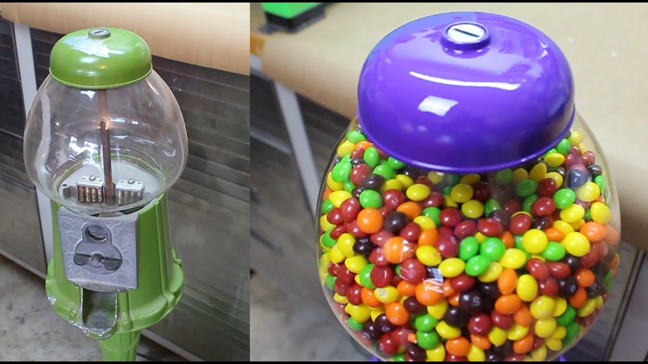 Vintage King Carousel Gumball Machine Restoration.  Goodbye ugly green!