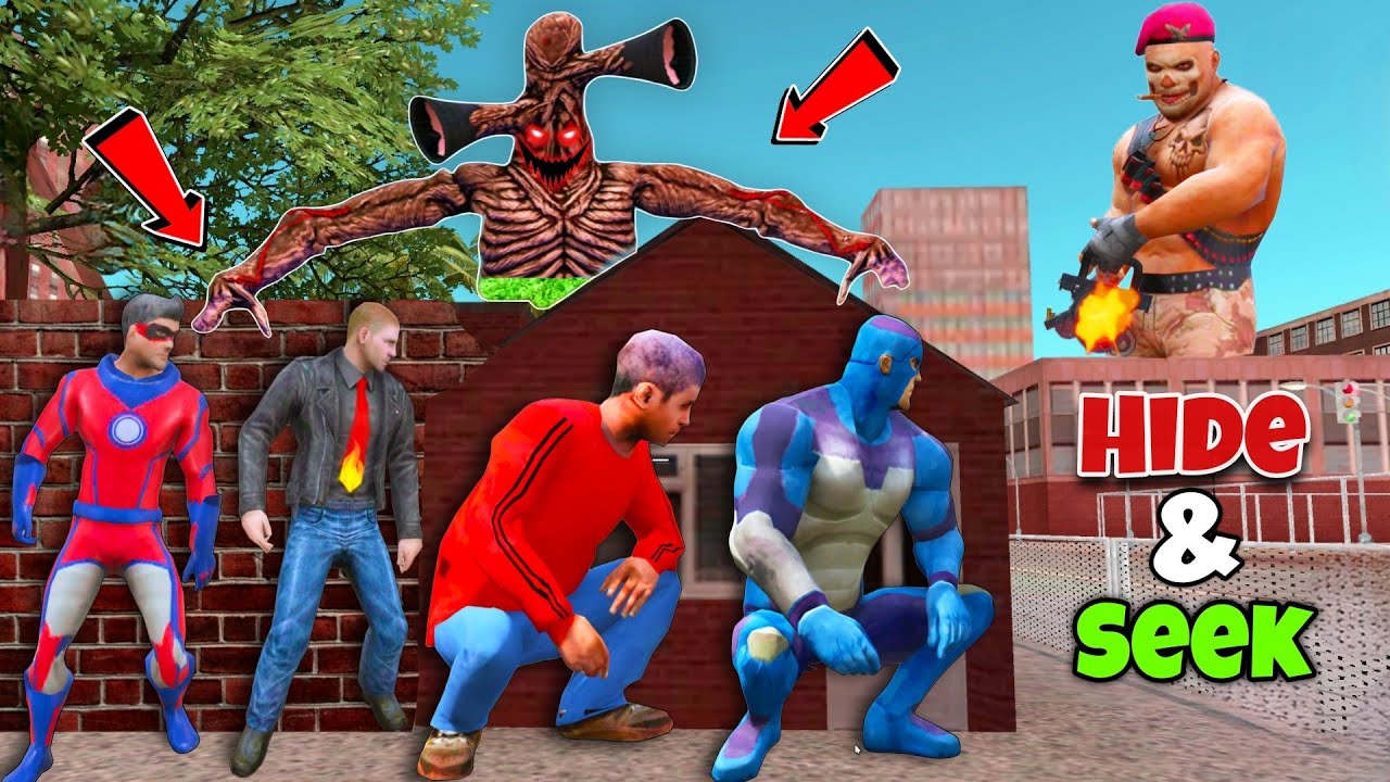 Rope Hero Tipson Hide And Seek With Siren Head In Gta 5 | Rope Hero Vice Town | Part5 |Black Spider2