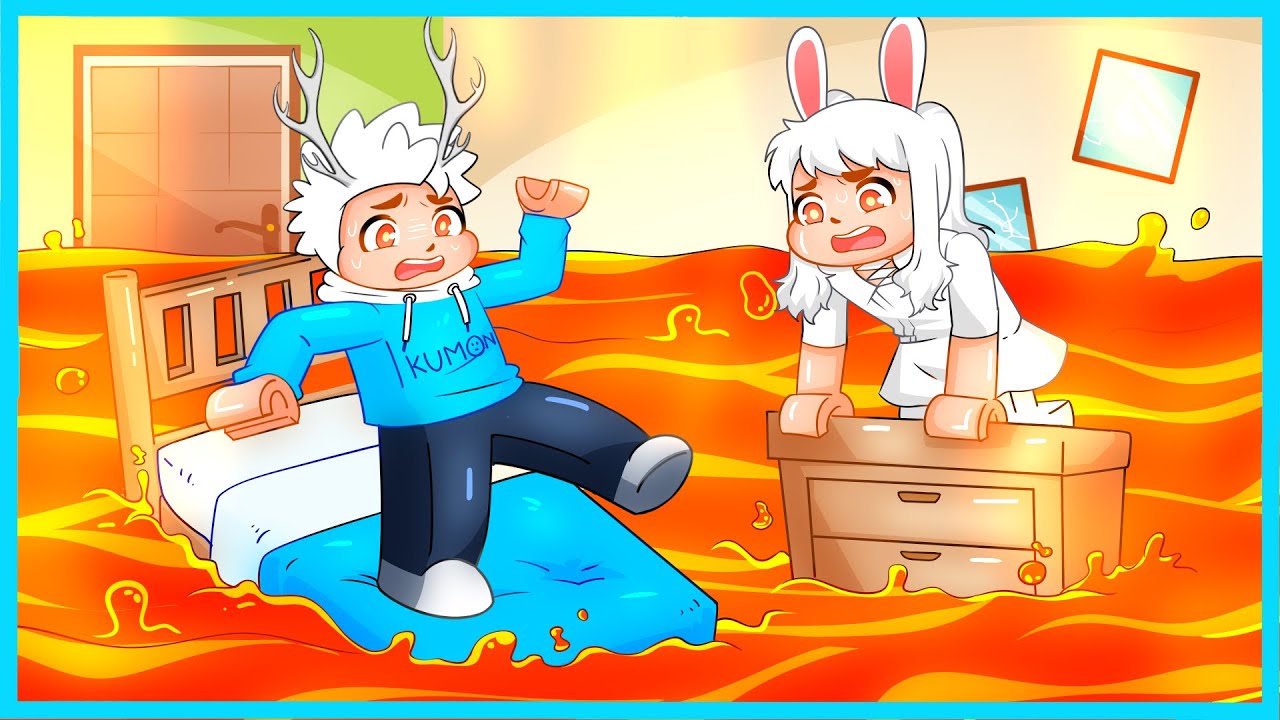 BUAT RUMAH AMAN UNTUK BERTAHAN DARI TSUNAMI LAVA BESAR VS KECIL!