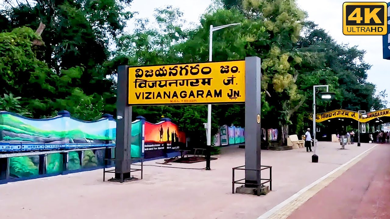 VZM, Vizianagaram Railway Station From Train, Video in  4K Ultra HD