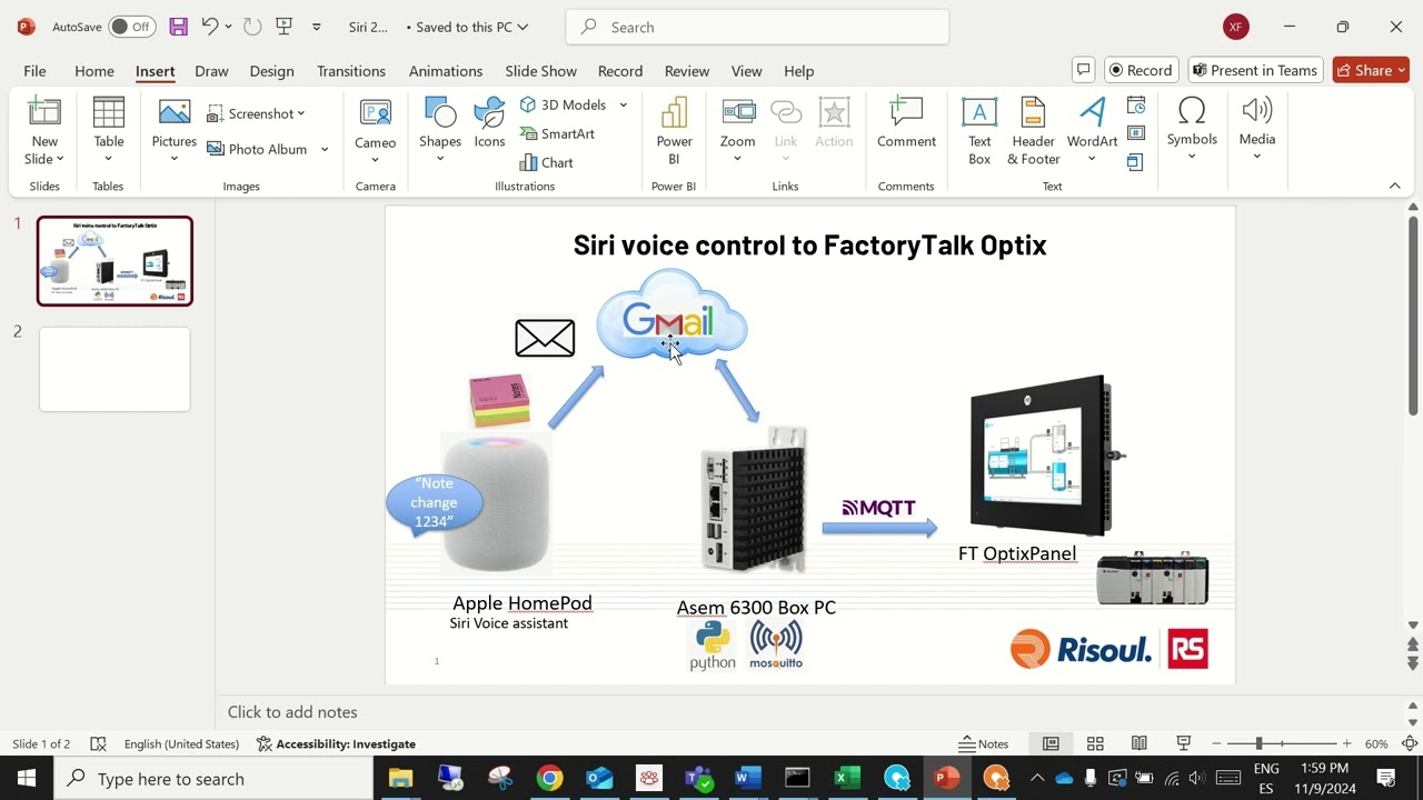 Siri voice control 2 FactoryTalk Optix HMI