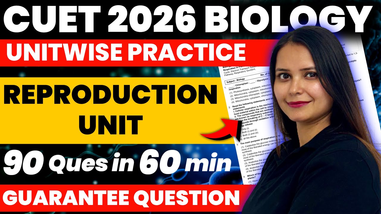 Top 90 MCQs : Reproductive Unit for CUET 2026 | NCERT Line by Line MCQs CUET 2026