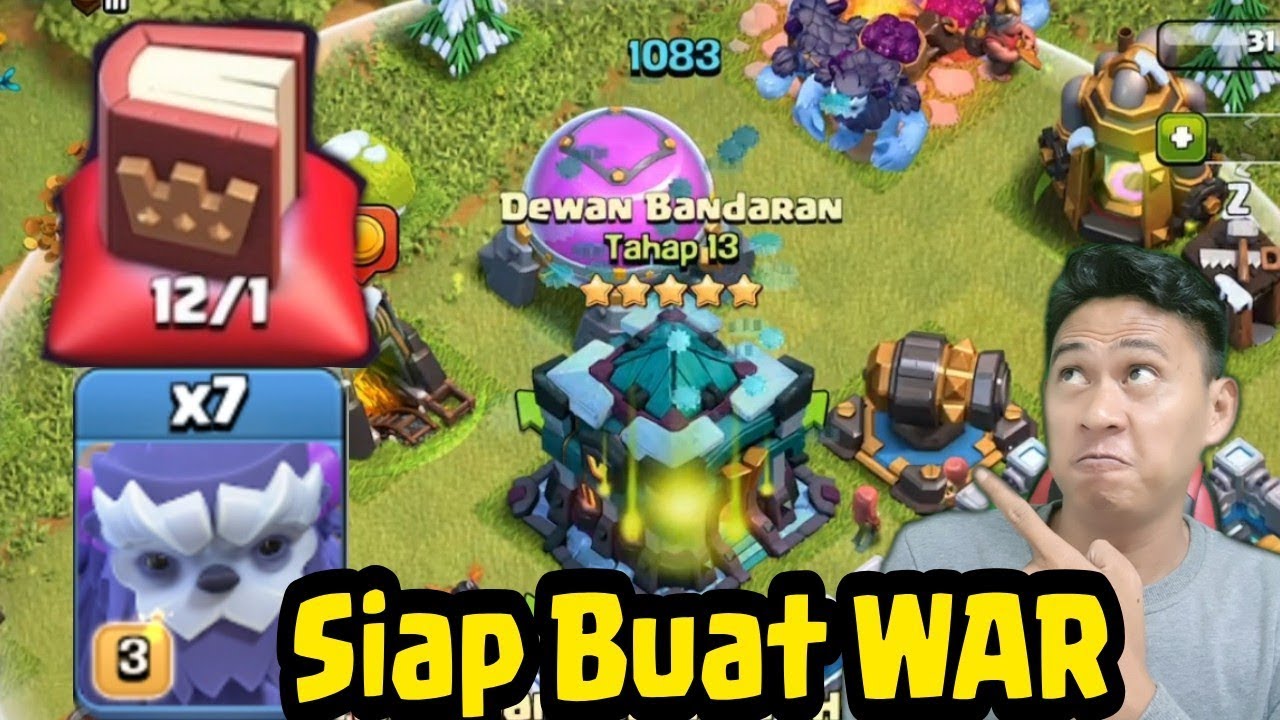 HABISKAN 12 BOOK HERO, PerSiapAN Buat WAR TH 13 Serangan Yeti Max Vs Giga Inferno COC INDONESIA