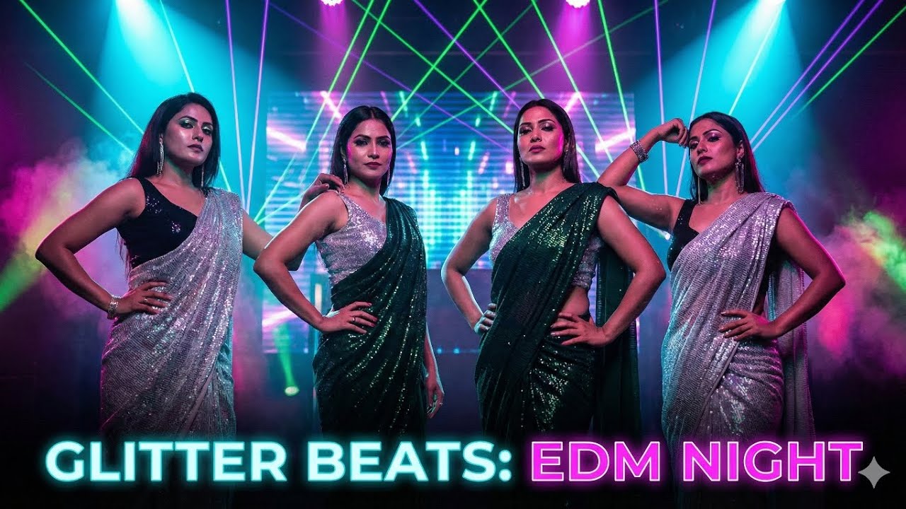 EDM Dance Fusion | Modern Sarees & Nightclub Lights