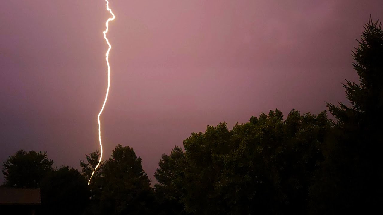 Close and Loud Positive Lightning Strikes