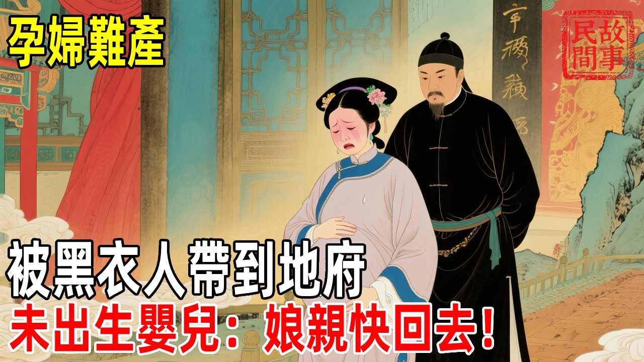 孕婦難產，被黑衣人帶到地府，未出生嬰兒：娘親快回去！【巷陌故事會】#故事#民间故事#故事会#民間故事#故事會#温馨故事#民间传统故事