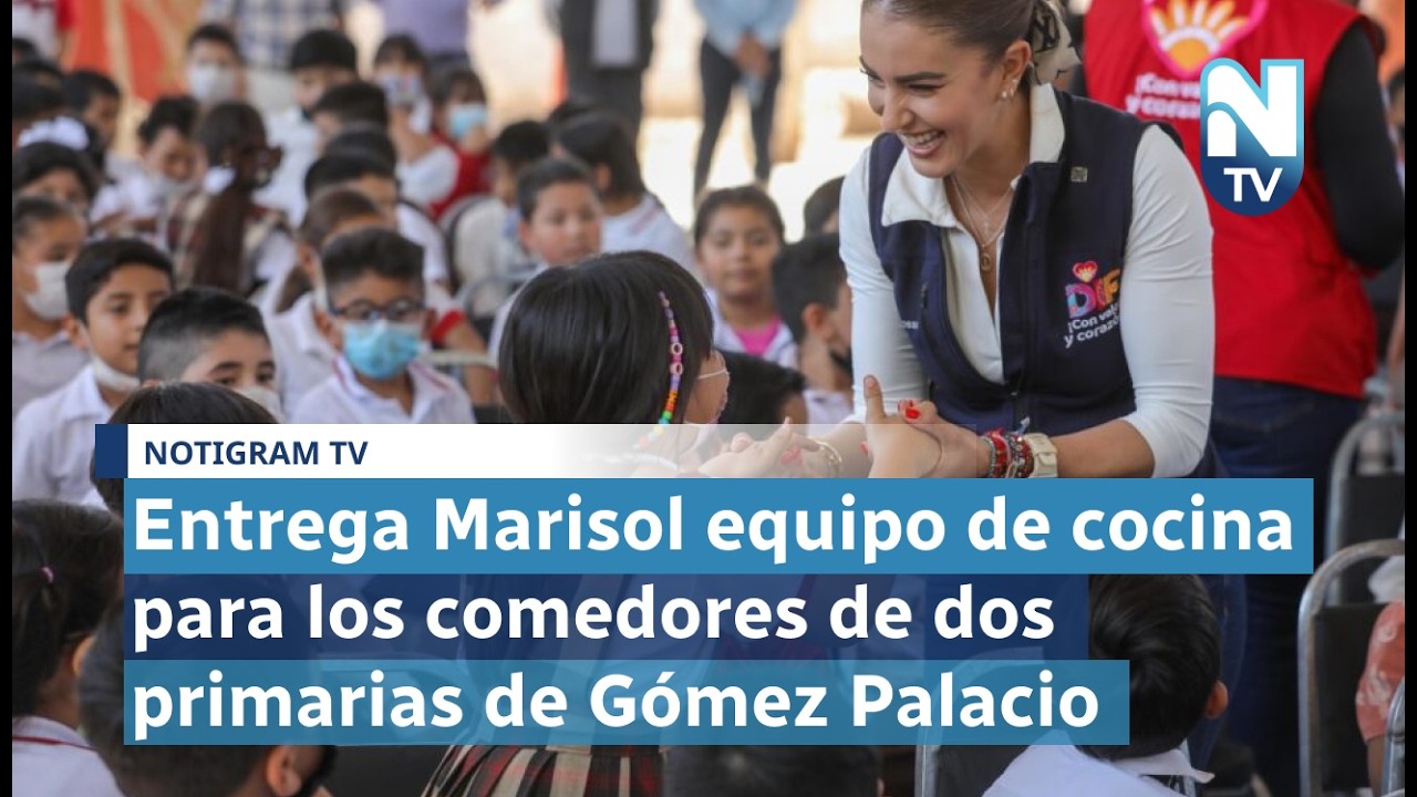 Entrega Marisol equipo de cocina para los comedores de dos primarias de Gómez Palacio